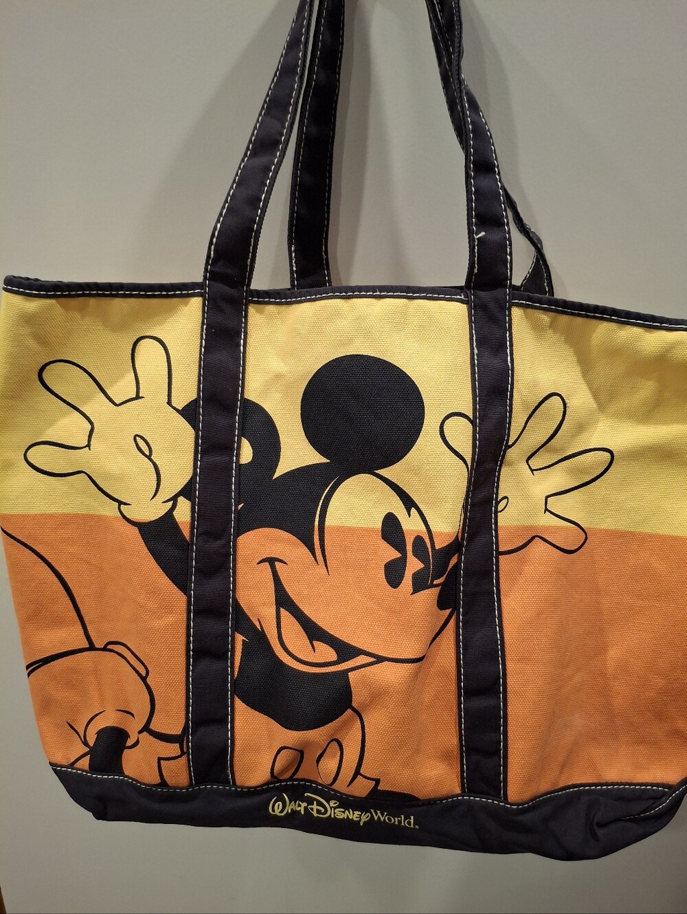 Disney Yellow and Orange Mickey Mouse Canvas Tote with Black Trim